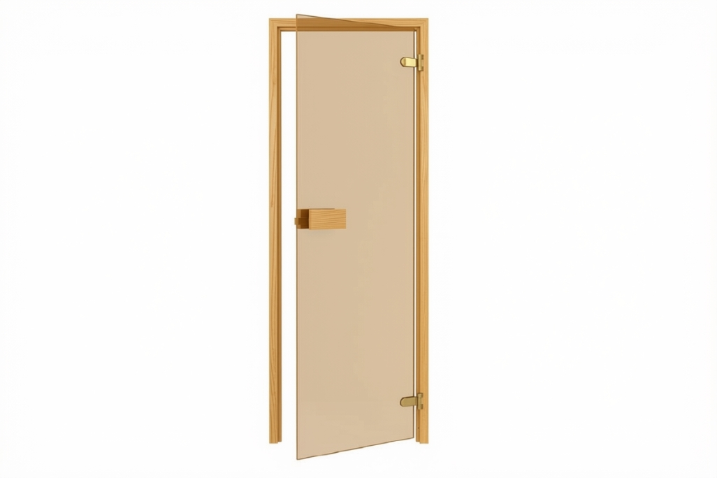 Szauna ajtó 690x1890 mm égerfa keret bronz üveggel