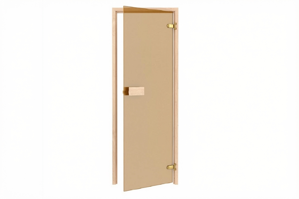 Szauna ajtó 690x1890 mm fenyő keret bronz üveggel