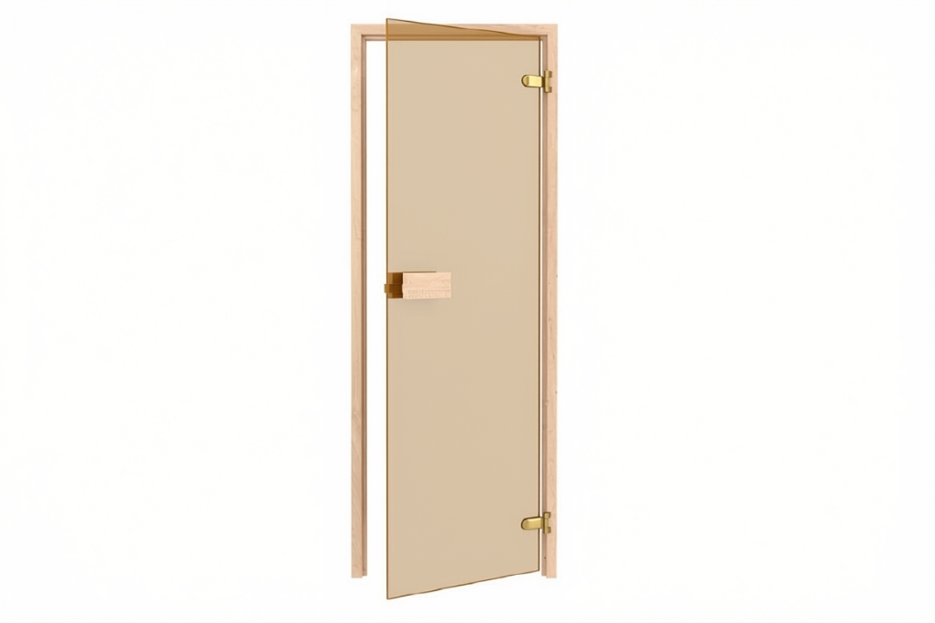 Szauna ajtó 690x1890 mm nyárfa keret bronz üveggel