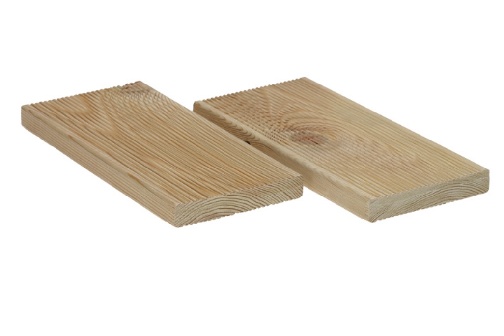 Vörösfenyő teraszburkolat mikrobordázott - 27x143mm - AB minőség